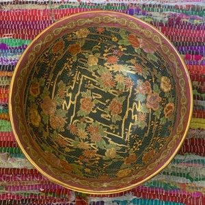 Decorative China Bowl with Gold Trim & Details